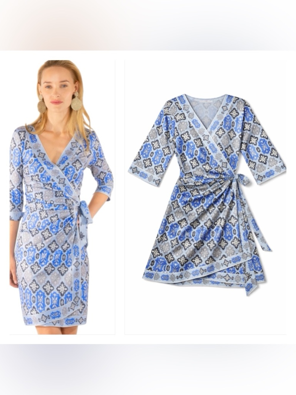 Gretchen Scott Jersey Wrap It Up Dress XS Haveli Periwinkle Coastal Euro Summer